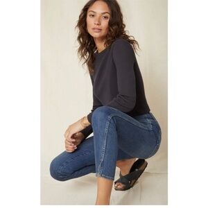 AMO Twist Dark Vintage Blue Wash Women Mid Rise Ankle Jeans Size 25 NWOT